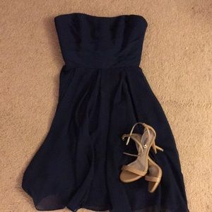 Navy Blue below knee dress
